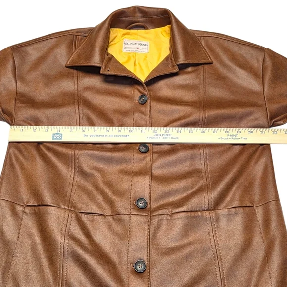 Free People Carmen Vegan Suede Duster Coat Brown Longline Oversized XS NWOT - Picture 8 of 16